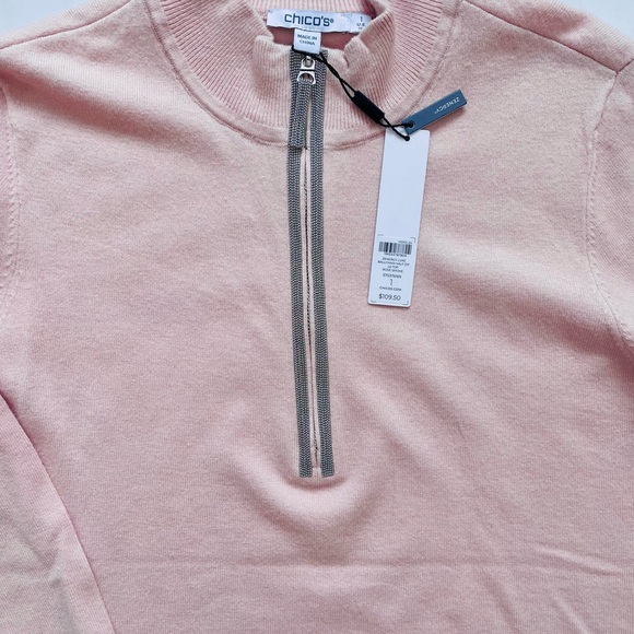 Chico's Zenergy Luxe Soft Pink Half-Zip Sweater and Matching Pants NWT - Picture 3 of 5